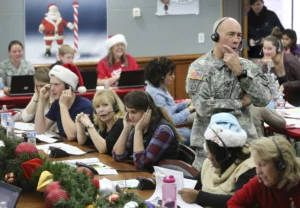 Volunteers at NORAD Santa Tracker Program