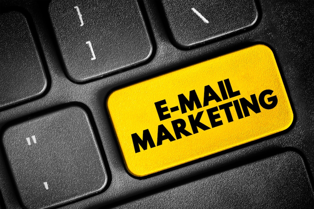 Email Marketing On Yellow Button | Best Email Marketing Platform | DeWinter Marketing & PR USA